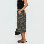Odette | Calções Cargo Femininos Camuflados Longline Largos