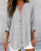 Bexcellent | Blusa Feminina Manga Longa Listrada Decote V