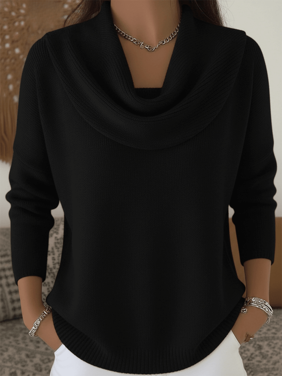 Cora | Camisola Feminina Lã Merino Gola Cowl