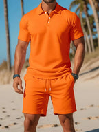 Conjunto de Shorts para Homem | Polo e Calção | Poliéster