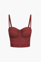 Top de Renda Feminino Bustier com Suporte e Alças Ajustáveis
