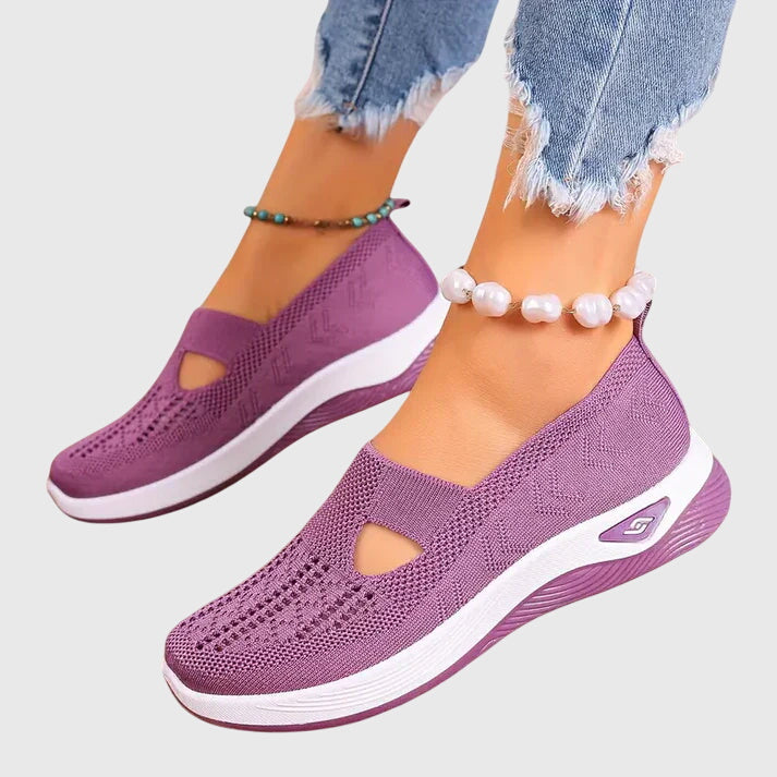 Sapatos ortopédicos de caminhada femininos antiderrapantes com suporte ergonómico