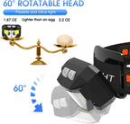Zinnia | Lanterna Frontal LED Recarregável | Sensor de Movimento, 1200 Lúmens | Pack 2