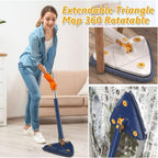 Thalia | Mop Giratório 360° | Limpeza Fácil, Cabeça Triangular | Microfibra Absorvente