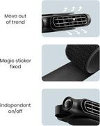 Dione | Ventilador USB para Carro | 3 Velocidades, Suporte Encosto de Cabeça | Conjunto 2 Unidades