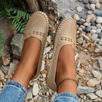 Halcyon | Mulheres Loafers Slip On Perfurados Confortáveis