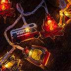 Thea | Luzes de Camping LED | Guirlanda Decorativa com Motivos de Tenda e Caravana | Branco Quente