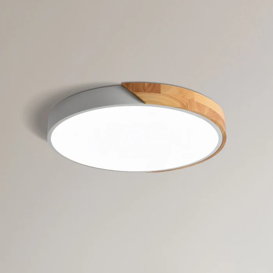 Candeeiro de Teto LED | Design Escandinavo, Madeira Natural | Dahlia