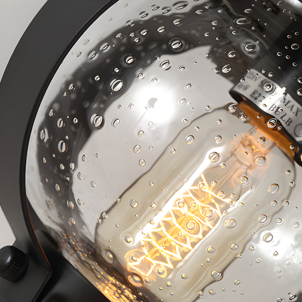 Eira | Lanterna de Parede Exterior LED | Braço Curvo, Vidro Semeado, Preto Mate