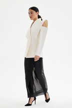 Blazer Feminino | Ombros Estruturados, Corte Ajustado | Elegante, Social