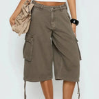 Odette | Calções Cargo Femininos Camuflados Longline Largos