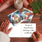 Lyra | Cartões de Natal DIY 5D Diamond Painting | 12 Unidades com Envelopes | Pintura de Diamante