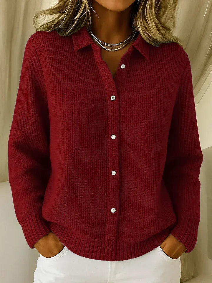 Romy | Cardigan Feminino Malha Gola com Botões