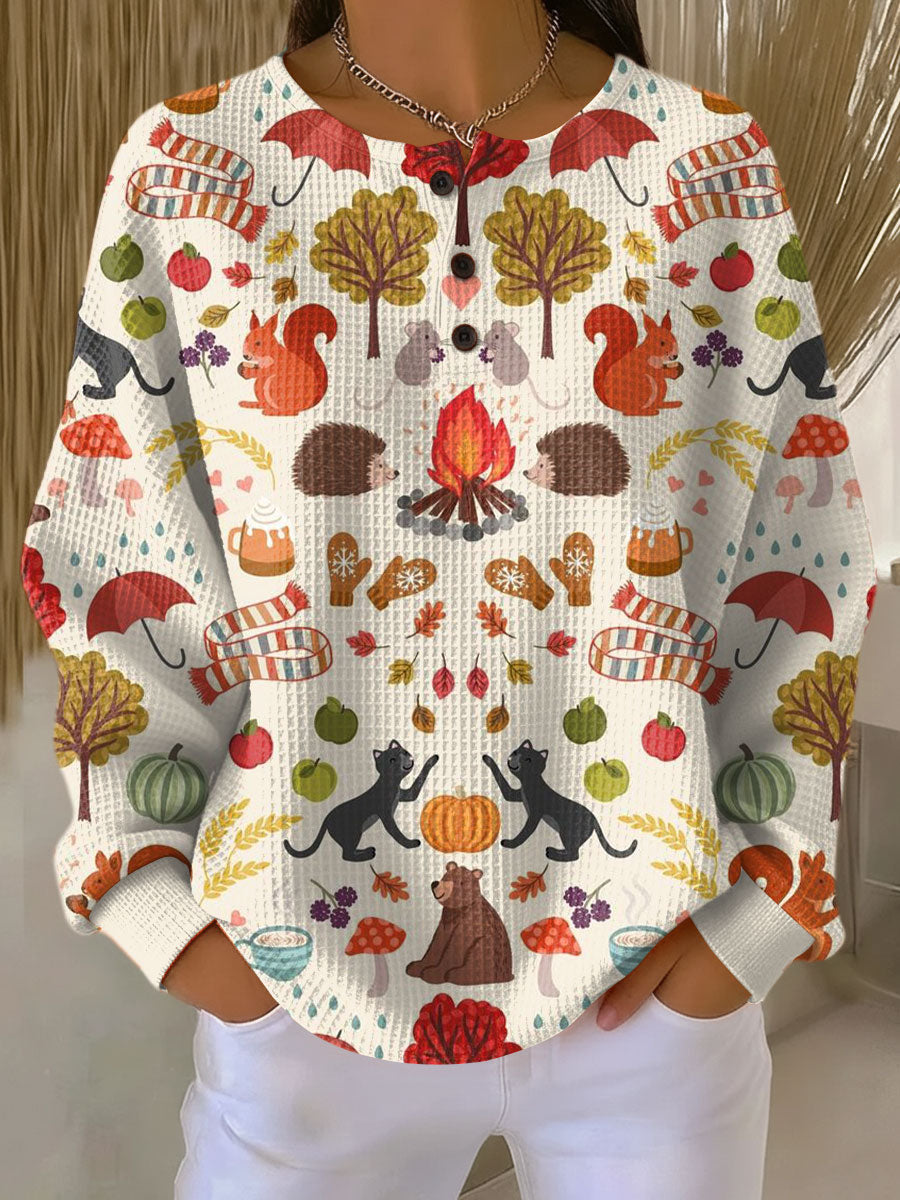 Camisola Feminina Gola Redonda Waffle Dupla Camada