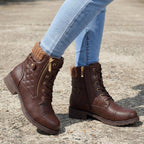 Romilly | Botins de Couro Femininos Salto Bloco