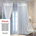 Reva | Cortinas Bordadas Fadas | Filtragem de Luz, Conjunto 2 Painéis | 100% Poliéster, Argolas