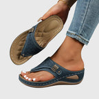 Bea | Sandálias Ortopédicas Femininas Cunha Slip-On Suporte Plantar