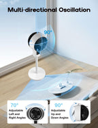 Nina | Ventilador de Coluna | Oscilação 3D, 3 Modos, Silencioso 26dB | Altura Ajustável