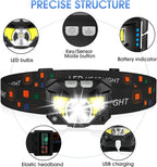 Zinnia | Lanterna Frontal LED Recarregável | Sensor de Movimento, 1200 Lúmens | Pack 2