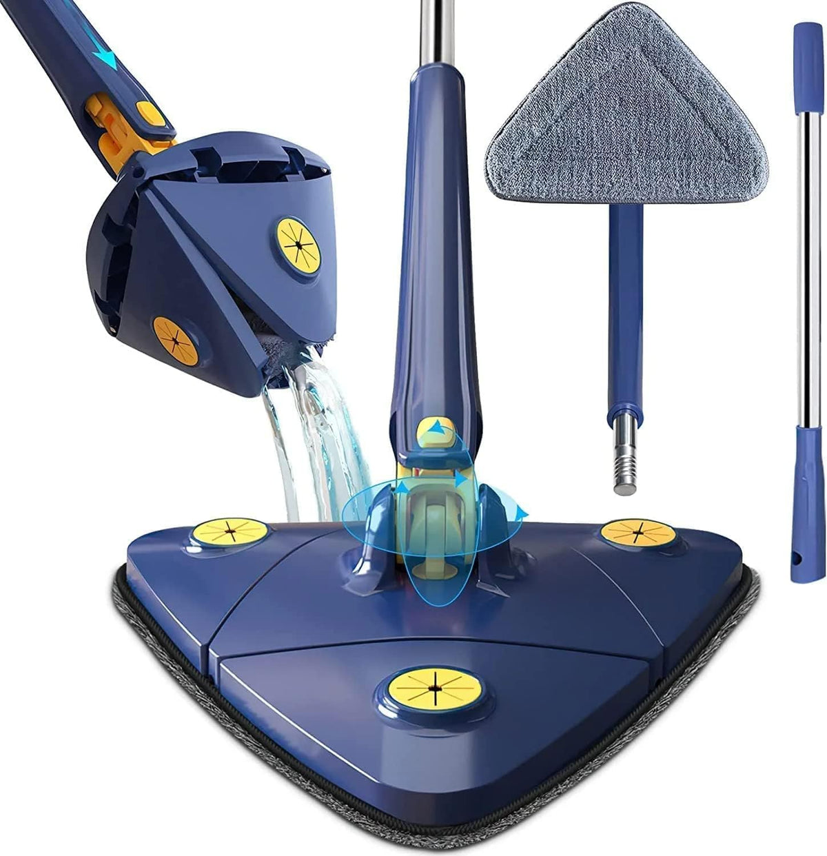 Thalia | Mop Giratório 360° | Limpeza Fácil, Cabeça Triangular | Microfibra Absorvente