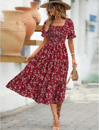 Vestido Feminino Floral Mangas Bufantes Mini