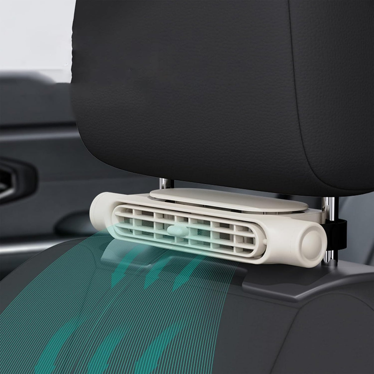 Dione | Ventilador USB para Carro | 3 Velocidades, Suporte Encosto de Cabeça | Conjunto 2 Unidades