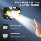 Zinnia | Lanterna Frontal LED Recarregável | Sensor de Movimento, 1200 Lúmens | Pack 2