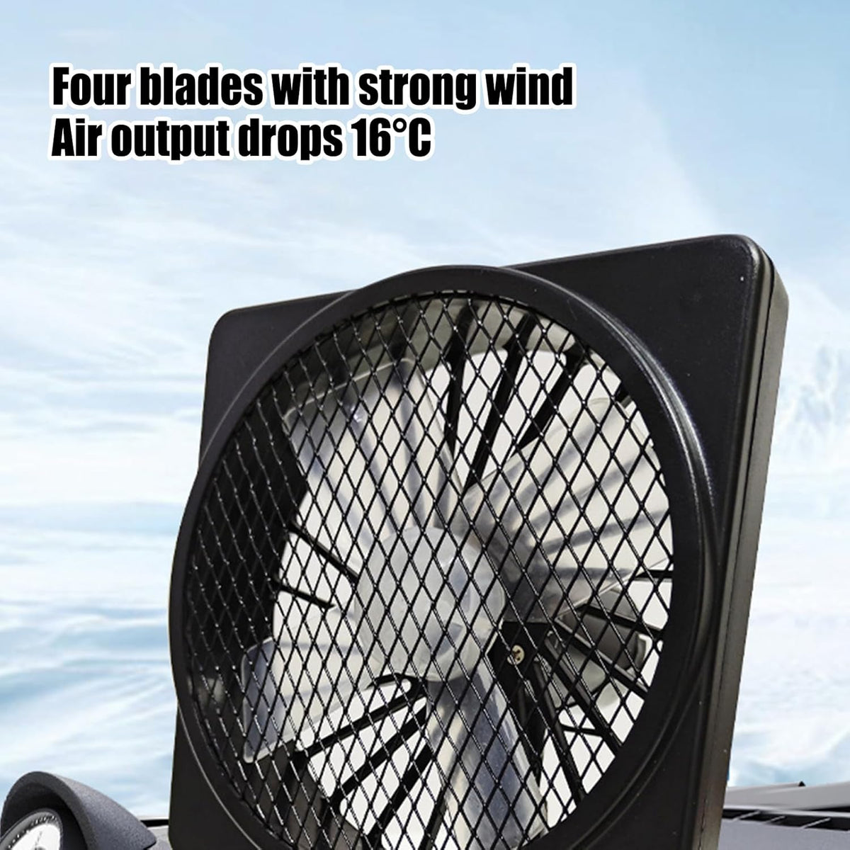 Xena | Ventilador de Carro USB 12V | 360° Rotação, Silencioso | Compacto