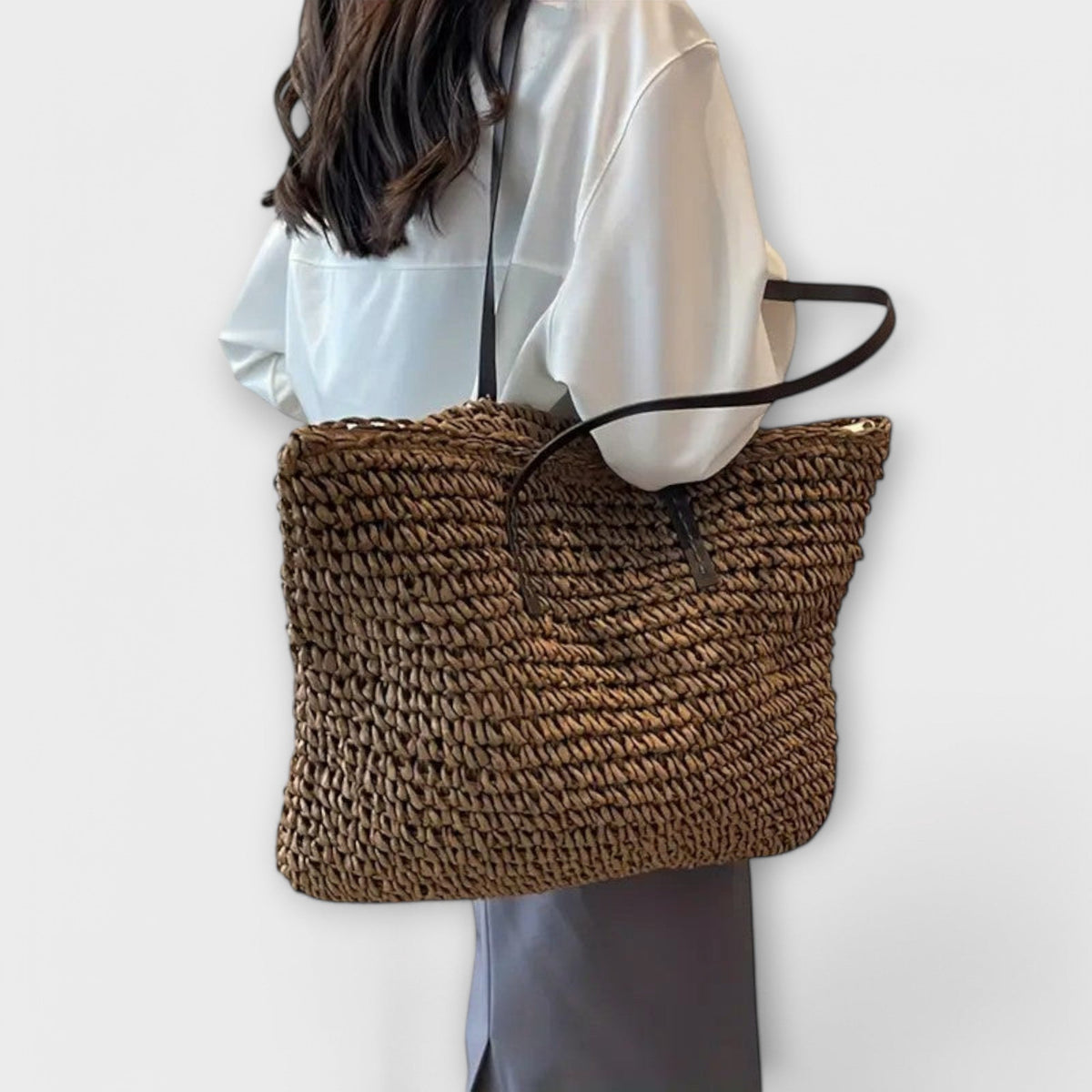 Bolsa Trançada Palha Leve Sustentável