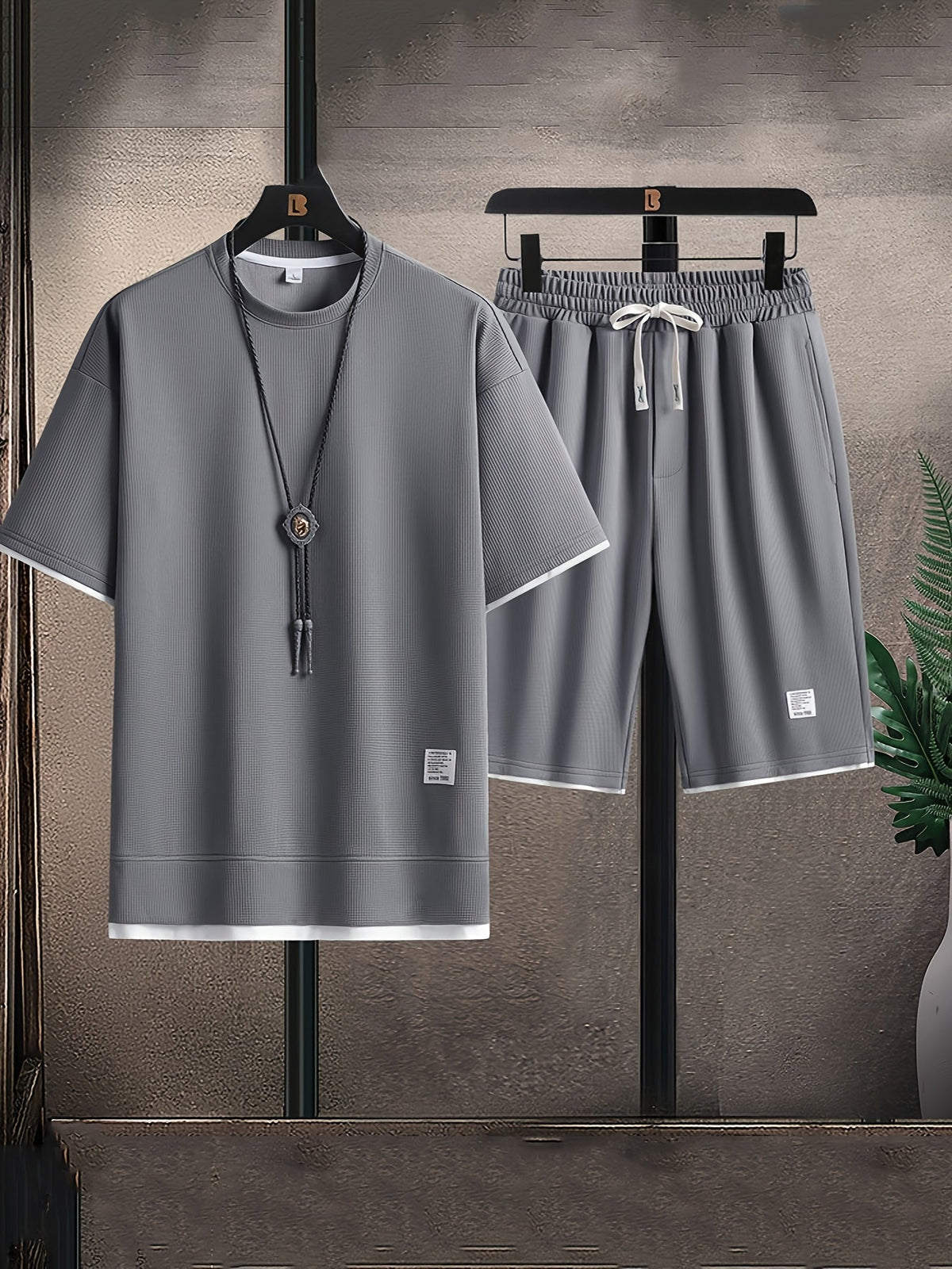 Inez | Conjunto Masculino de Duas Peças | Tecido Waffle, Relaxed Fit | Respirável