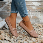 Halcyon | Mulheres Loafers Slip On Perfurados Confortáveis