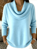 Cora | Camisola Feminina Lã Merino Gola Cowl