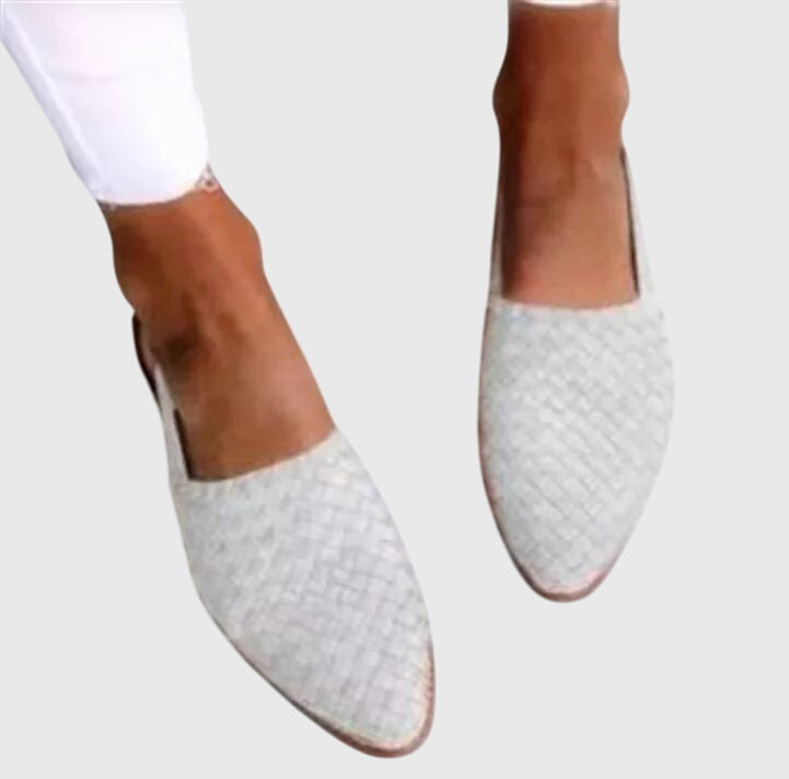 Seraphina | Sapatilhas Femininas Trançadas Slingback Bico Fino