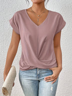 Gigi | Mulher Camiseta Decote Coração Manga Curta