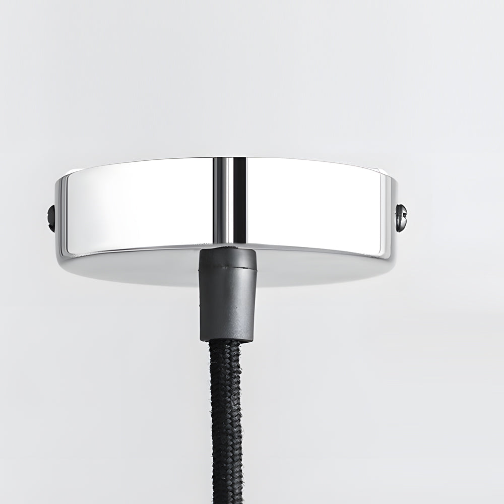 Zara | Candeeiro Pendente Retro | Vidro Riscado, 1 Luz, 40W | Cromo e Bronze