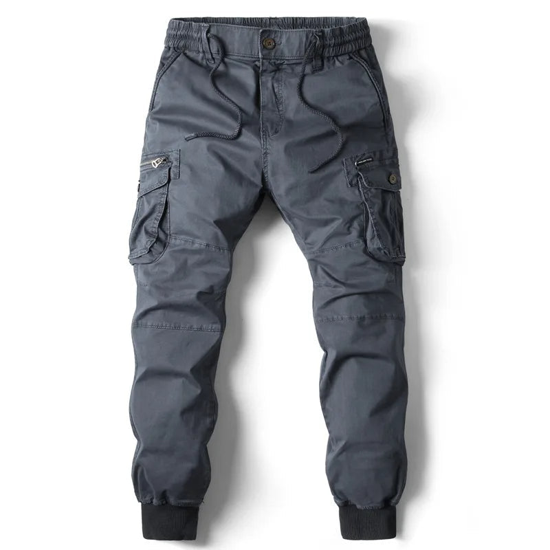 Willa | Calças Cargo Jogger Homem Multi-Bolsos Streetwear