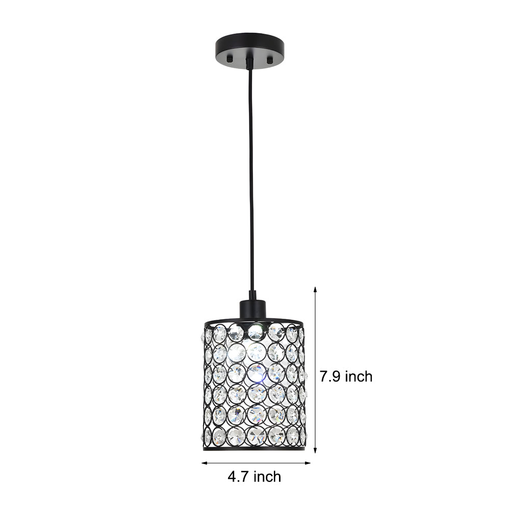Esme | Candeeiros de Cristal Pendentes | Estilo Nórdico Minimalista | Preto e Cromado
