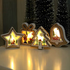 Uma | Enfeites de Natal em Madeira | Decoração Suspensa, Formas Natalinas | 2 Peças