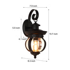 Eira | Lanterna de Parede Exterior LED | Braço Curvo, Vidro Semeado, Preto Mate