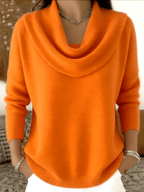 Cora | Camisola Feminina Lã Merino Gola Cowl