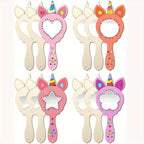 Kaia | Espelhos de Madeira DIY Unicórnio | Decoração de Parede | 12 Peças, Temática Animal