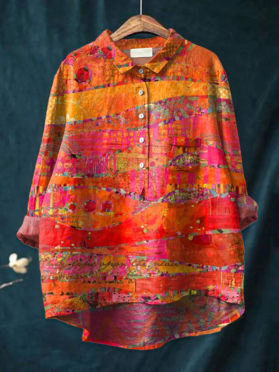 Aria | Camisa Estampado Abstrato Oversized Colorida