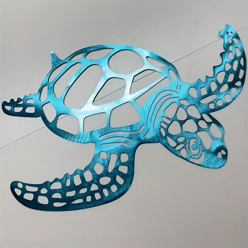 Uma | Arte de Parede Tartaruga do Mar em Metal Feita à Mão