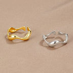 Ondine | Anel Minimalista Banhado a Ouro 18K Prata 925 Ajustável