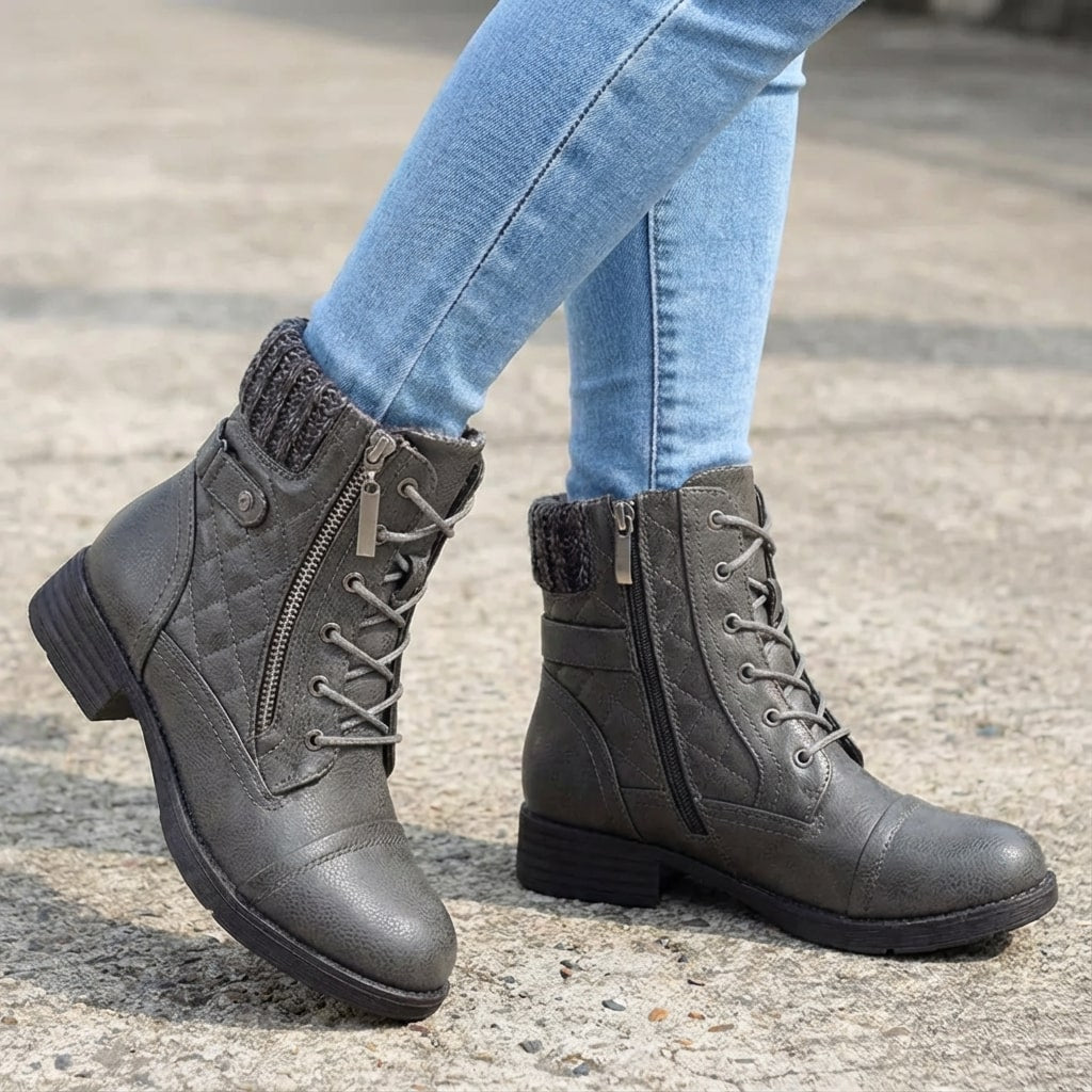 Romilly | Botins de Couro Femininos Salto Bloco