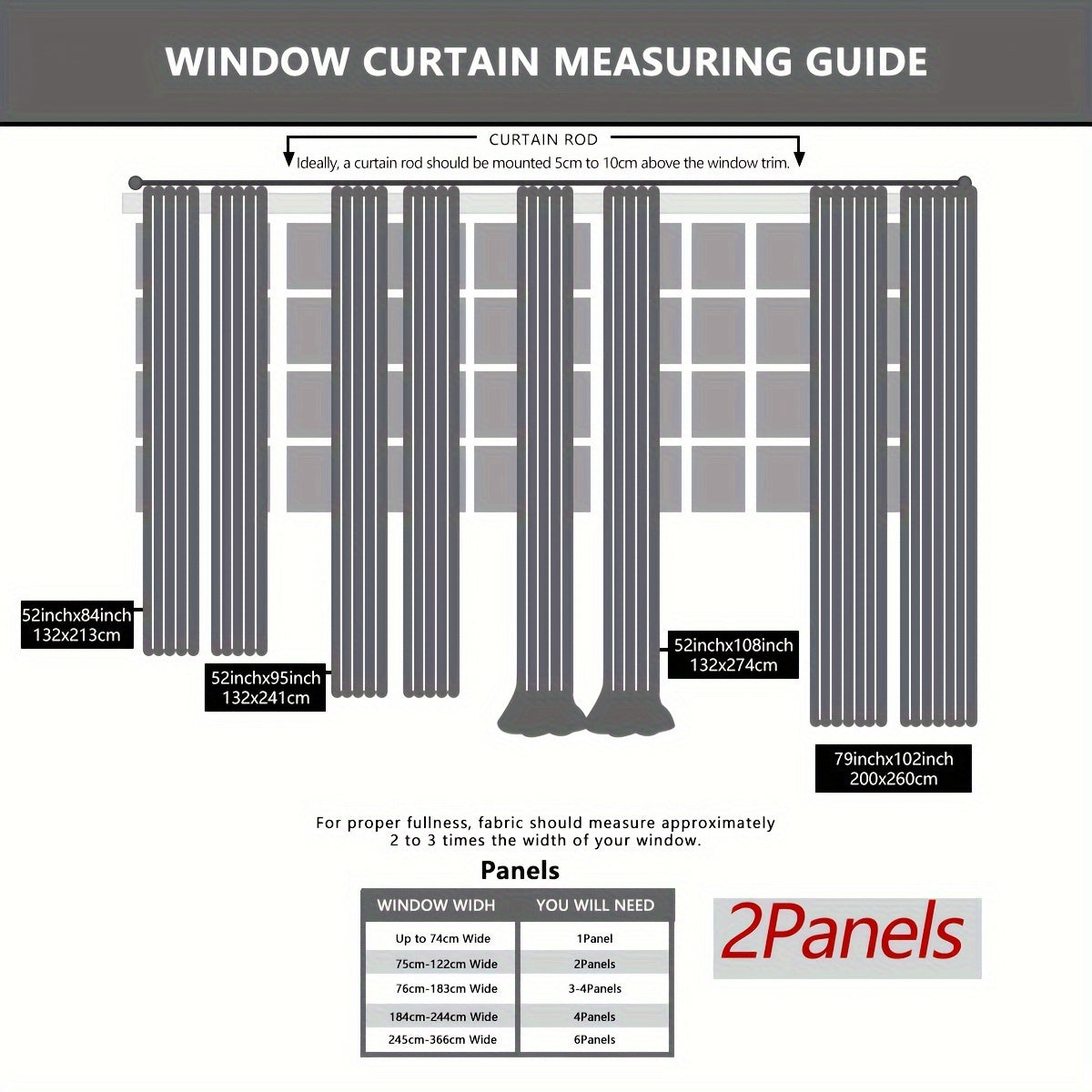 Reva | Cortinas Bordadas Fadas | Filtragem de Luz, Conjunto 2 Painéis | 100% Poliéster, Argolas