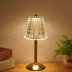 Candeeiro de Mesa LED | Design Cristal Dourado, Sem Fios, Regulável | Marlowe