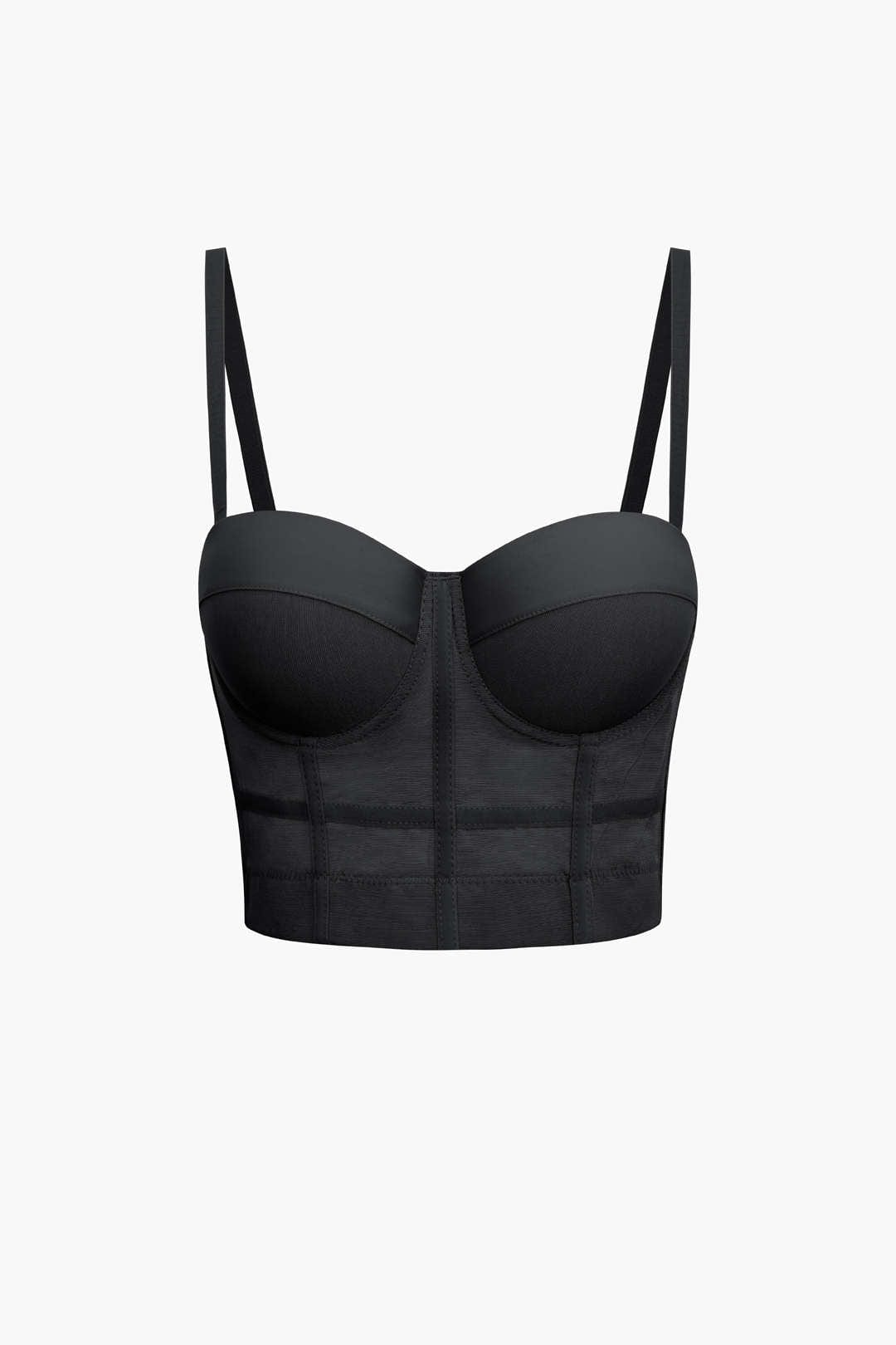 Top de Renda Feminino Bustier com Suporte e Alças Ajustáveis