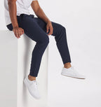 Calças de Fato Masculinas | Tecido Stretch Elástico | Escritório e Lazer