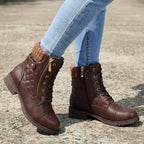 Romilly | Botins de Couro Femininos Salto Bloco
